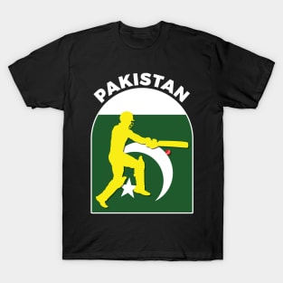 Pakistan Cricket Batsman Pakistan Flag T-Shirt